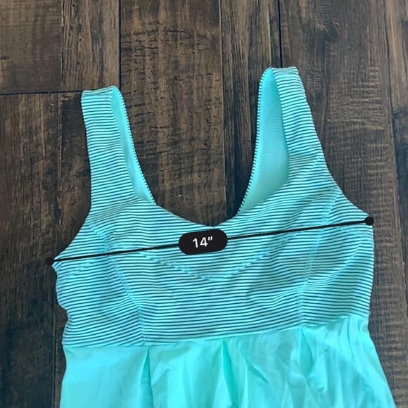 Lululemon striped athletic light green tank top - Picture 2 of 5